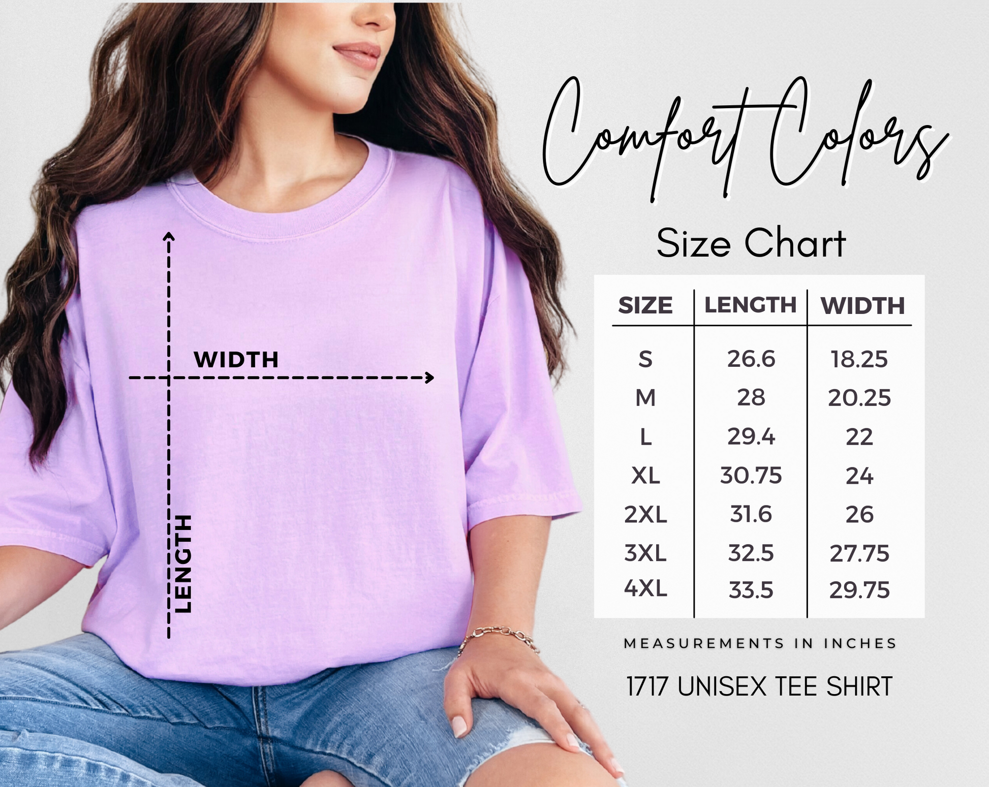 Comfort Colors 1717 Size Chart