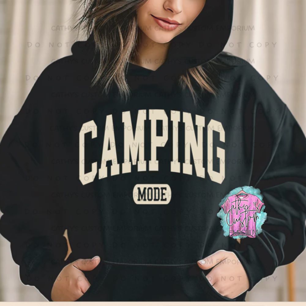 Camping Mode Black Sweatshirt - Cathy's Custom Emporium