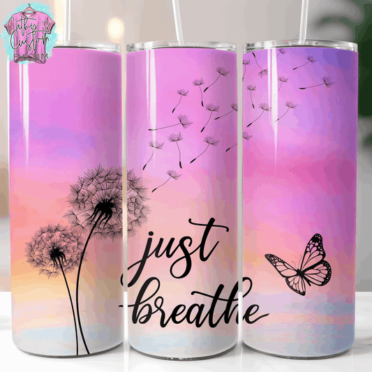Just Breathe Pastel 20 Ounce Stainless Steel Tumbler - Cathy's Custom Emporium