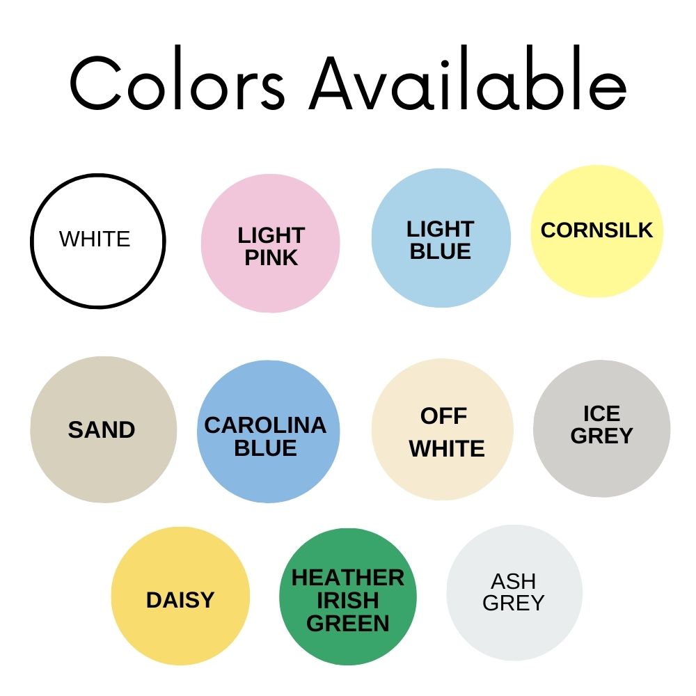 Color Chart for light colored shirt choices