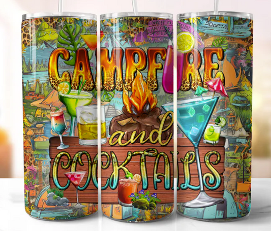 Campfires and Cocktails 20 Ounce Tumbler Cathy's Custom Emporium