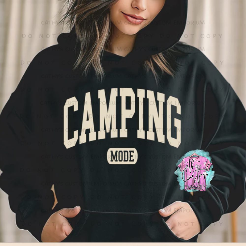 image of camping mode black sweatshirt