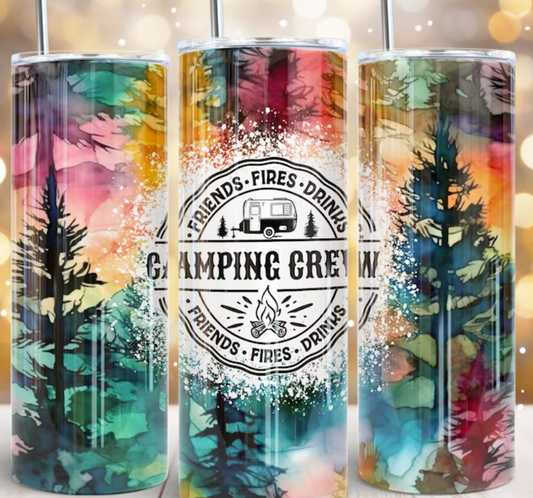 Friends Fires Drinks Camping Crew 20 Ounce Tumbler Cathy's Custom Emporium