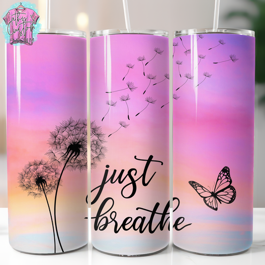 Just Breathe Pastel 20 Ounce Stainless Steel Tumbler Cathy's Custom Emporium