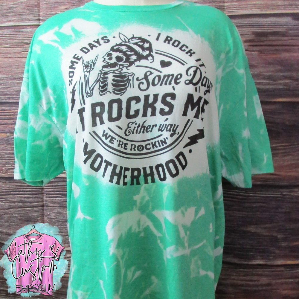 Rocking Motherhood Green Bleached T Shirt